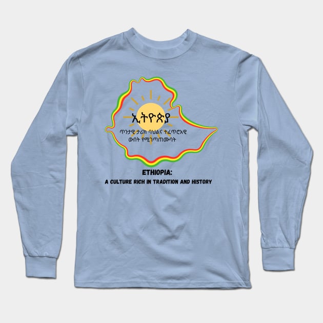 Ethiopia Long Sleeve T-Shirt by Amharic Avenue